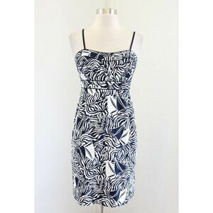 NWT Vineyard Vines Bermuda Sail Sailboat Boat Print Dress Navy Blue Size 4